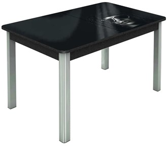 Кухонный стол раскладной Гамбург исп. 2, ноги метал. крашеные №23 (Exclusive h191/черный) в Первоуральске