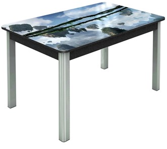 Обеденный раздвижной стол Гамбург исп. 2, ноги метал. крашеные №23 (Exclusive h193/черный) в Кушве