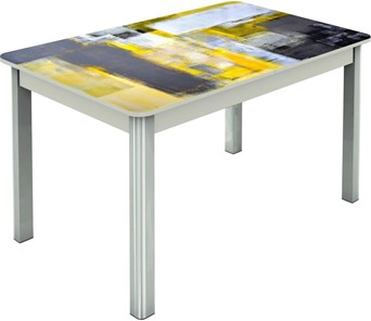 Кухонный стол раздвижной Гамбург исп.1 ноги метал. крашеные №23, Фотопечать (Текстура №51) в Полевском