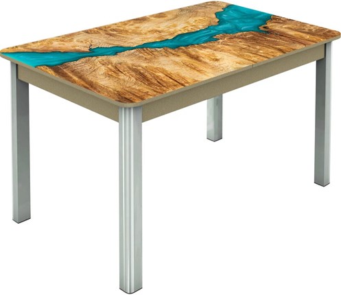 Кухонный стол раздвижной Гамбург исп.2 ноги метал. крашеные №23, Фотопечать (Дерево №30) в Первоуральске - изображение