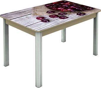 Кухонный стол раздвижной Гамбург исп.2 ноги метал. крашеные №23, Фотопечать (Фрукты №29) в Асбесте