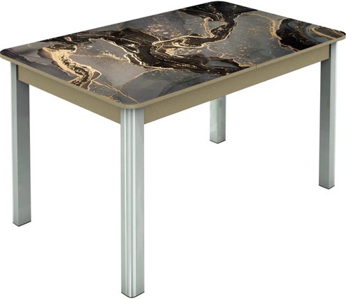 Раздвижной стол Гамбург исп.2 ноги метал. крашеные №23, Фотопечать (Мрамор №22) в Кушве - изображение