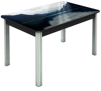 Кухонный стол раздвижной Гамбург Мини, ноги метал. крашеные №23 (Exclusive h116/черный) в Кушве