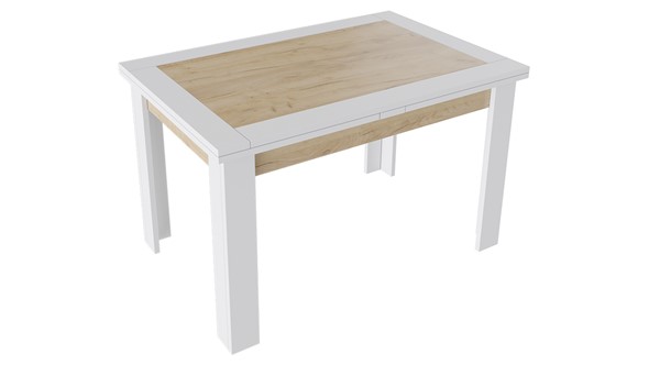 Кухонный стол раскладной Хьюстон тип 4 (Белый/Дуб Крафт золотой) в Ревде - изображение