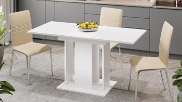 Кухонный раздвижной стол Кёльн тип 1 (Белый, Стекло Белый глянец) в Кушве - предосмотр 3