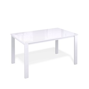 Обеденный раздвижной стол Kenner LL1200 белый/стекло белое глянец в Первоуральске