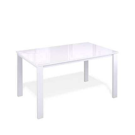 Обеденный раздвижной стол Kenner LL1200 белый/стекло белое глянец в Екатеринбурге - изображение