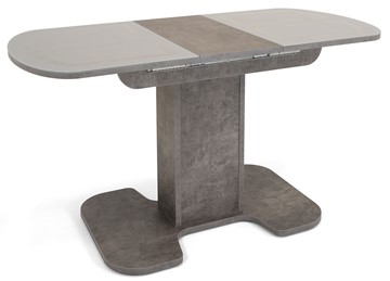 Кухонный раскладной стол Киото-1 (ноги серый камень, серебро/серый камень) в Екатеринбурге - предосмотр 2