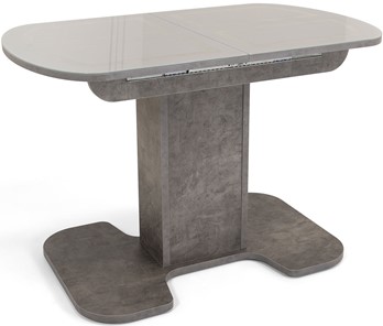 Кухонный раскладной стол Кубика Киото-1 (ноги серый камень, серебро/серый камень) в Екатеринбурге