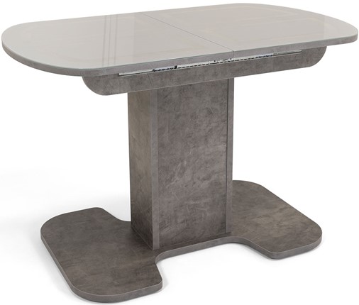 Кухонный раскладной стол Киото-1 (ноги серый камень, серебро/серый камень) в Екатеринбурге - изображение