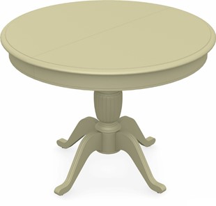 Кухонный раздвижной стол Леонардо-1 исп. Круг 1000, тон 10 Покраска + патина с прорисовкой (на столешнице) в Каменске-Уральском