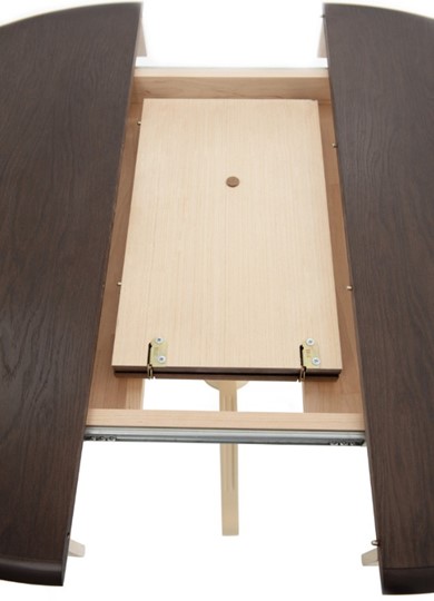 Кухонный раскладной стол Леонардо-1 исп. Круг 900, тон 2 (Морилка/Эмаль) в Кушве - изображение 4