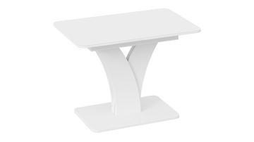 Стол раздвижной Люксембург тип 2 (Белый/Стекло белое матовое) в Ревде