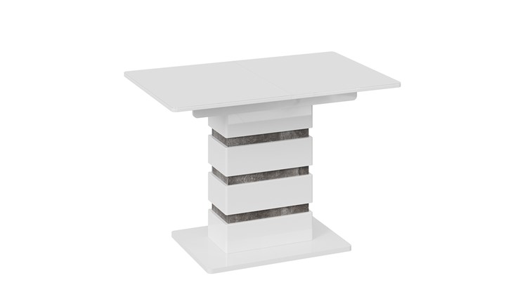 Кухонный стол раздвижной Мадейра тип 1 (Белый глянец/Ателье темный) в Новоуральске - изображение 2