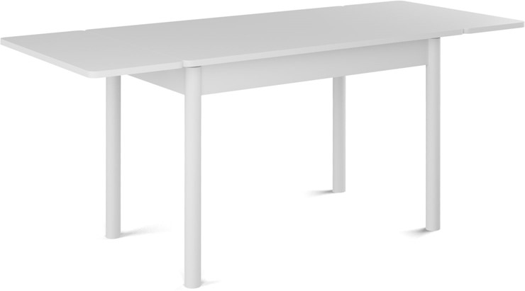 Кухонный стол раскладной Милан-1 EVO, ноги металлические белые, белый цемент в Екатеринбурге - изображение 1