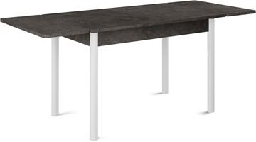 Кухонный стол раздвижной Милан-1 EVO, ноги металлические белые, серый камень в Екатеринбурге - предосмотр 1