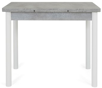 Кухонный раскладной стол Милан-1 EVO, ноги металлические белые, светлый цемент в Ревде - предосмотр 1