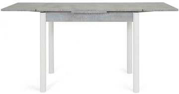 Кухонный раскладной стол Милан-1 EVO, ноги металлические белые, светлый цемент в Ревде - предосмотр 4