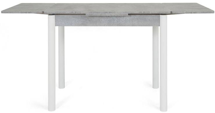 Кухонный раскладной стол Милан-1 EVO, ноги металлические белые, светлый цемент в Ревде - изображение 4