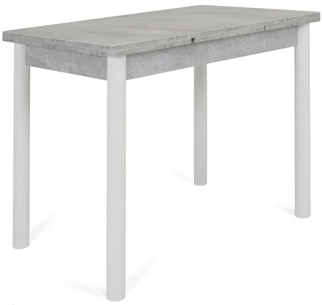 Кухонный раскладной стол Милан-1 EVO, ноги металлические белые, светлый цемент в Ревде - изображение