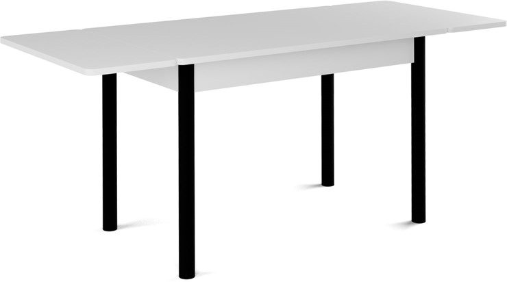 Раздвижной стол Милан-1 EVO, ноги металлические черные, белый цемент в Екатеринбурге - изображение 1