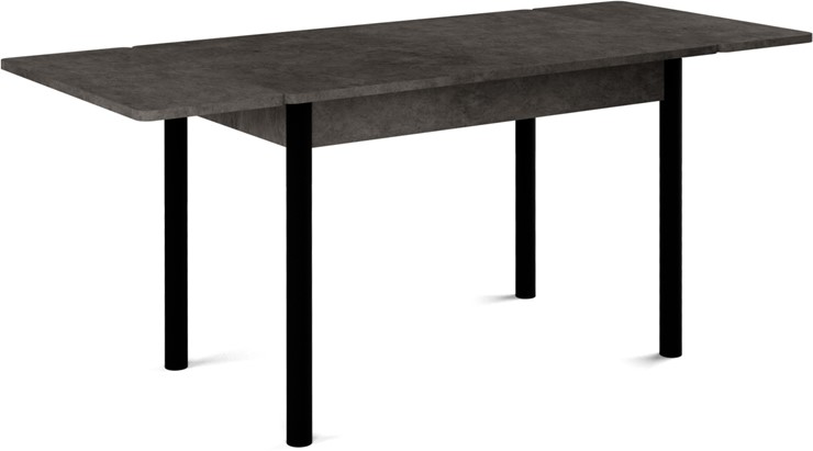 Кухонный раздвижной стол Милан-1 EVO, ноги металлические черные, серый камень в Кушве - изображение 1