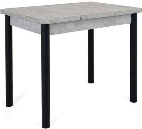 Кухонный раздвижной стол Милан-2 EVO, ноги черные, светлый цемент в Екатеринбурге - изображение