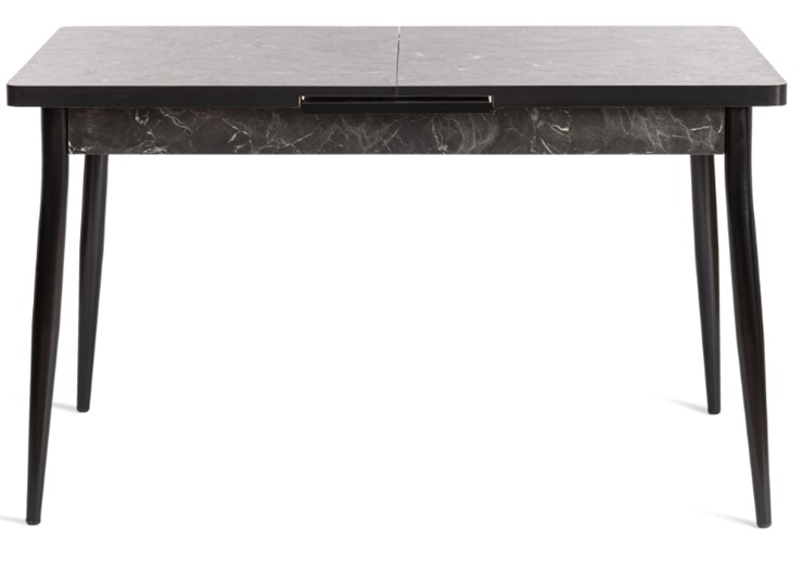 Кухонный стол раскладной MOLLY (mod. 1171) ЛДСП+меламин/металл, 120+38х80х78, чёрный мрамор/чёрный в Екатеринбурге - изображение 2