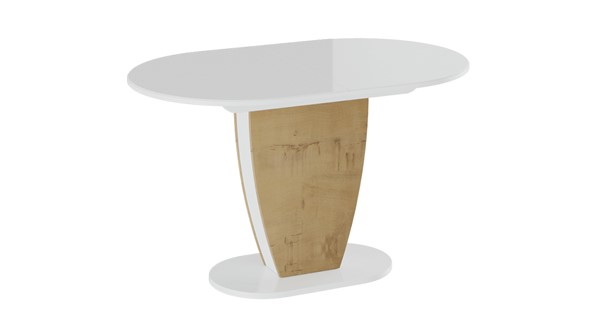 Кухонный стол раздвижной Монреаль тип 1 (Белый глянец/Бунратти) в Кушве - изображение