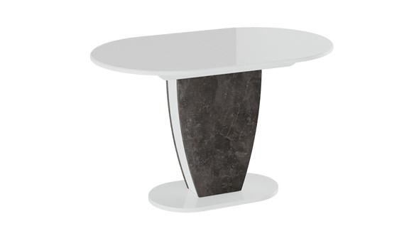 Стол раздвижной Монреаль тип 1 (Белый глянец/Моод темный) в Богдановиче - изображение