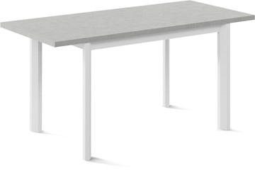 Кухонный раскладной стол Нагано-1L (ноги металлические белые, светлый цемент) в Екатеринбурге - предосмотр 1
