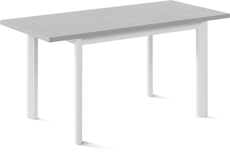 Кухонный раскладной стол Нагано-1L (ноги металлические белые, светлый цемент) в Екатеринбурге - изображение 1
