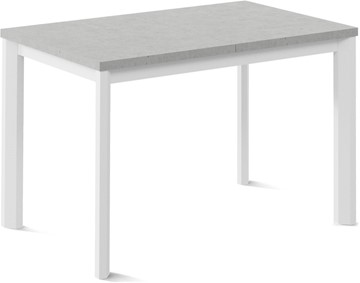 Кухонный раскладной стол Нагано-1L (ноги металлические белые, светлый цемент) в Первоуральске