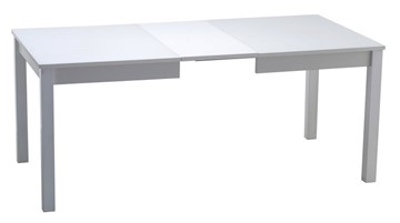 Кухонный стол раскладной Нагано-2 стекло белое opti (хром-лак) в Каменске-Уральском - предосмотр 1