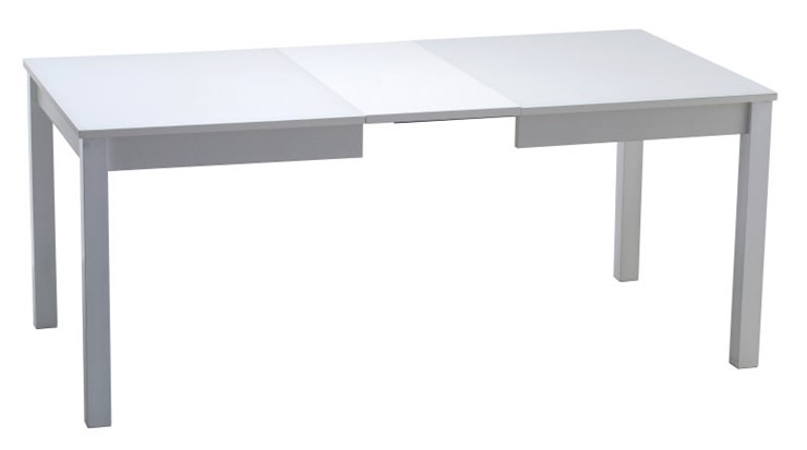 Кухонный стол раскладной Нагано-2 стекло белое opti (хром-лак) в Тавде - изображение 1