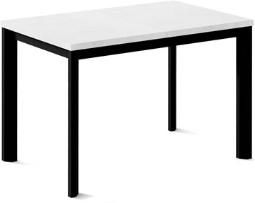 Кухонный стол раздвижной Нагано-2L (ноги черные, белый цемент) в Каменске-Уральском