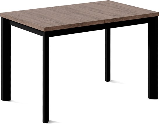 Кухонный стол раздвижной Нагано-3L (ноги черные, дуб табако) в Кушве - изображение