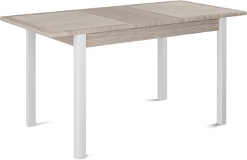 Кухонный стол раскладной Ницца-1 ПЛ (ноги белые, плитка бежевая/лофт) в Каменске-Уральском - предосмотр 1