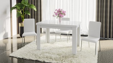 Раздвижной стол Норман тип 1, цвет Белый/Стекло белый глянец в Полевском - предосмотр 4