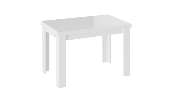 Раздвижной стол Норман тип 1, цвет Белый/Стекло белый глянец в Полевском - изображение