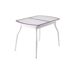 Кухонный стол раскладной ПГ-01 СТК, белый/фиолетовый/крокодил белый/белый в Первоуральске - предосмотр 1