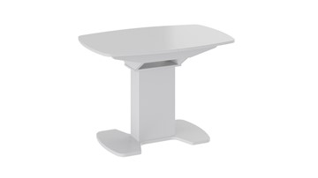 Кухонный стол раскладной Портофино (СМ(ТД)-105.01.11(1)), цвет  Белый глянец/Стекло белое в Ирбите