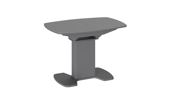 Кухонный стол раздвижной Портофино (СМ(ТД)-105.01.11(1)), цвет Серое/Стекло серое матовое LUX в Асбесте - изображение