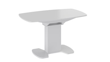 Кухонный раскладной стол Портофино (СМ(ТД)-105.02.11(1)), цвет Белый глянец/Стекло белое в Ревде