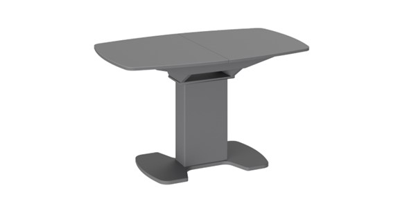 Кухонный раздвижной стол Портофино (СМ(ТД)-105.02.11(1)), цвет Серое/Стекло серое матовое LUX в Кушве - изображение