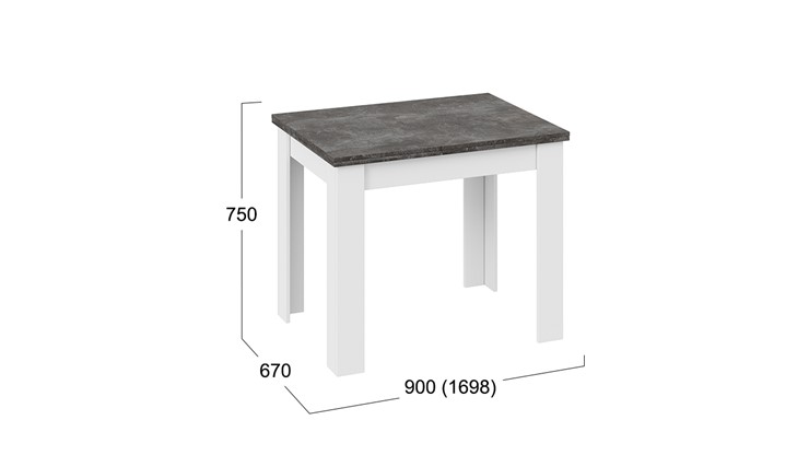 Раздвижной стол Промо тип 3 (Белый/Ателье темный) в Кушве - изображение 4