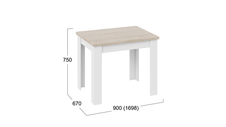 Кухонный стол раздвижной Промо тип 3 (Белый/Дуб сонома светлый) в Ревде - изображение 4