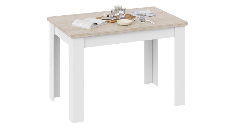 Кухонный раскладной стол Промо тип 4 (Белый/Дуб сонома светлый) в Ревде - изображение 2