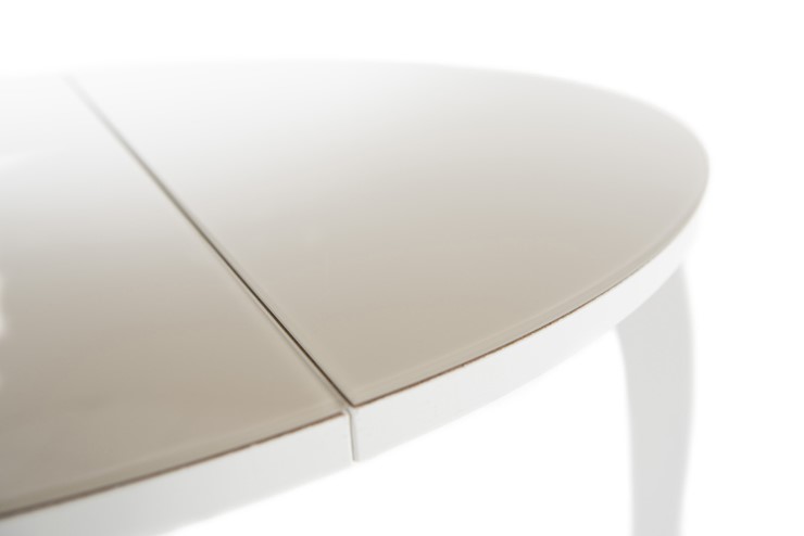 Стол раздвижной Ривьера исп. круг хром №5 (стекло белое/черный) в Ревде - изображение 6