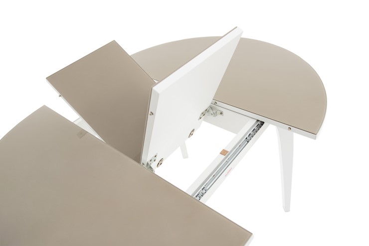 Кухонный раздвижной стол Ривьера исп. круг хром №5 (стекло коричневое/венге) в Кушве - изображение 5